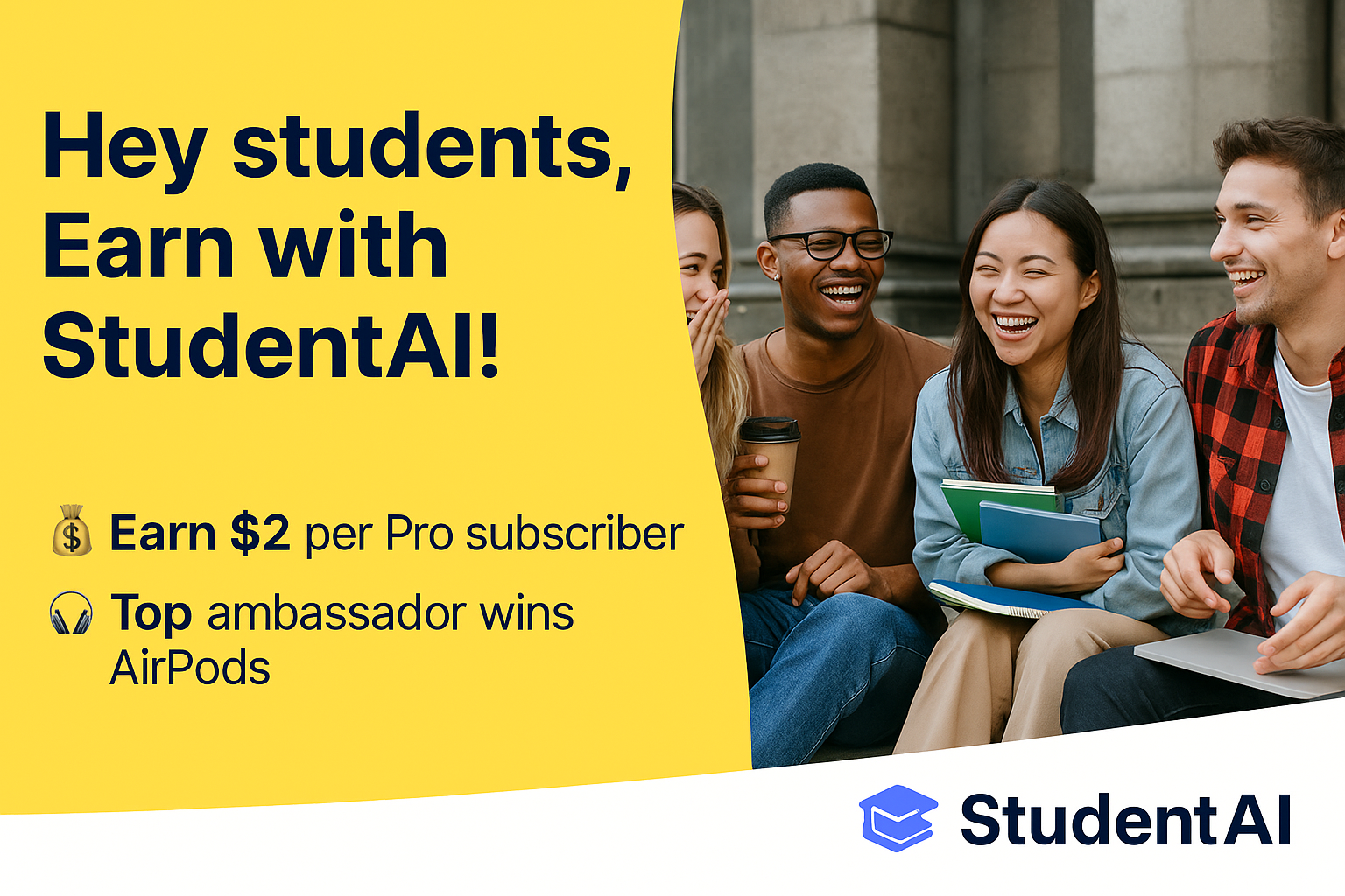 Hey students, Earn with StudentAI! Ambassador program for students